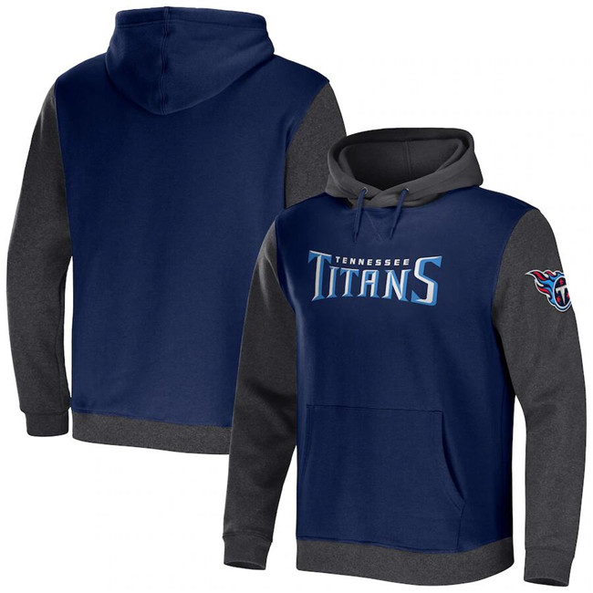 Men's Tennessee Titans x Darius Rucker Collection Navy/Charcoal Colorblock Pullover Hoodie
